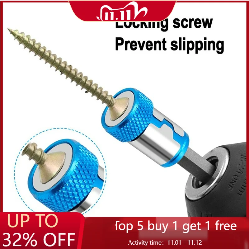 

Universal Magnetic Ring 1/4" Metal Screwdriver Bit Magnetic Ring Metal Anti-Corrosion Strong Magnetizer Screws