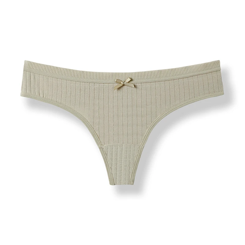 

Ladies sexy cotton threaded T-string sexy bow-knot thong low waist comfortable breathable panties thong A19212