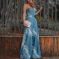 women indie 90s aesthetic fashion jumpsuit leaf printed women straped sleeveless backless long jumpsuits boho one piece outfit