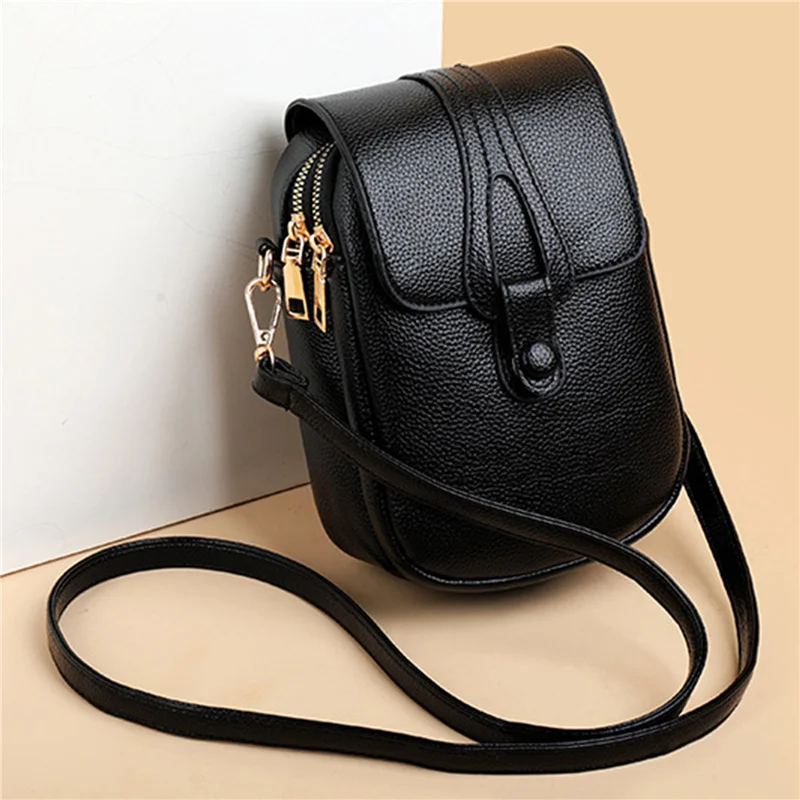 

PU leather shoulder bags Simple design for women bags and coin purse with retro brand for women mobile phone