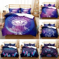 galaxy dreamcatcher bedding seteye feathers pattern duvet cover boho tribal ethnic decorative 3 piece bedclothes