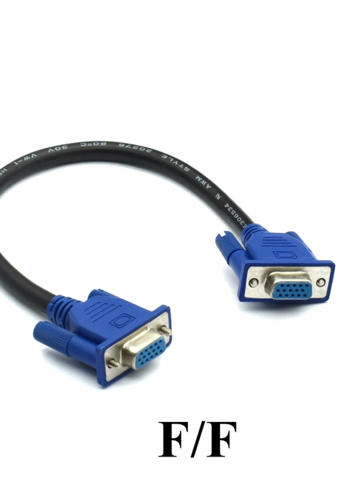 

25cm 0.25m HD15Pin VGle To Female And Female To Female RGB Cable For MonitorA D-Sub Short Video Cable Cord Male To Male M/M Ma