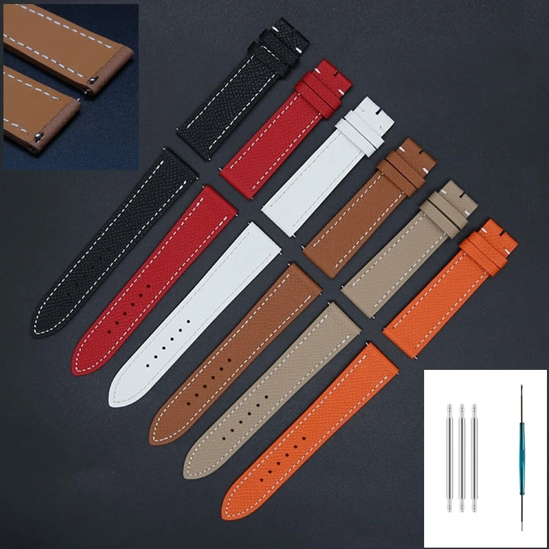Натуральная кожа 16 мм 18 20 для Heure H-Hour Hermes Cartier часы быстросъемный весенний женский