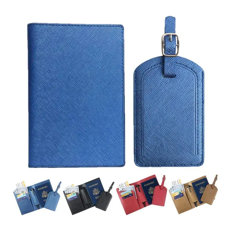 

Passport Bags for Travel PU Leather Passport Wallet Business Cash Holder Passport Case Boarding Pass Organizer with Luggage Tag