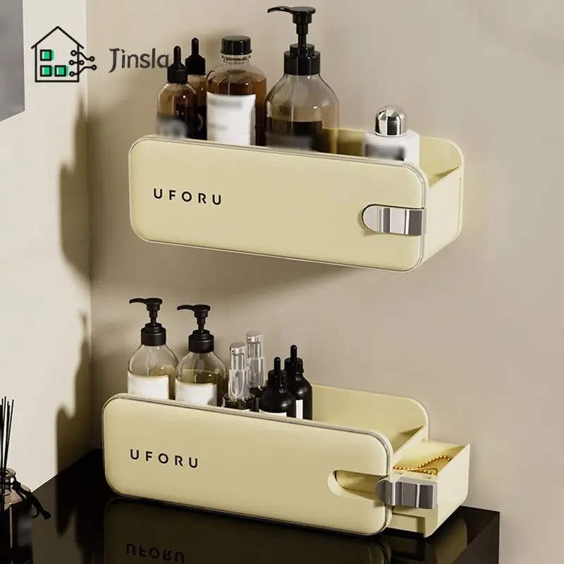 

Bathroom Storage Rack No Need To Punch Holes Strong Load-bearing Capacity Cosmetics Storage Rack Classified Storage Storage Rack