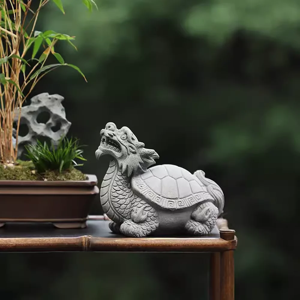Силиконовая форма для цементной черепахи-дракона базальтовой черепахи