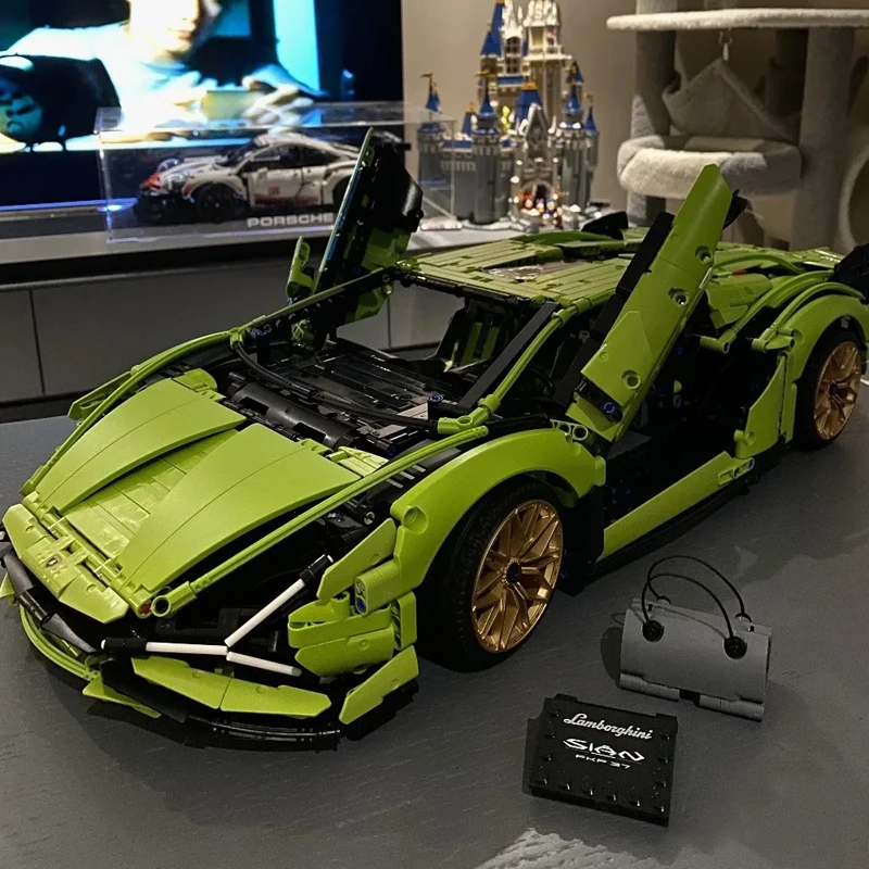 

3696 шт. технические строительные блоки Lambo Sian, совместимые с 42115 кубики MOC, проект модели для взрослых, спортивный автомобиль, игрушки для маль...