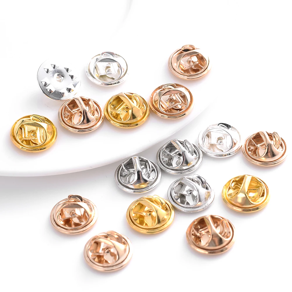 50Pcs Squeeze Badge Holder Butterfly Clasp Pins Colorful Metal Clutch Clasps Caps For Diy Jewelry Making Craft Accessories - купить по