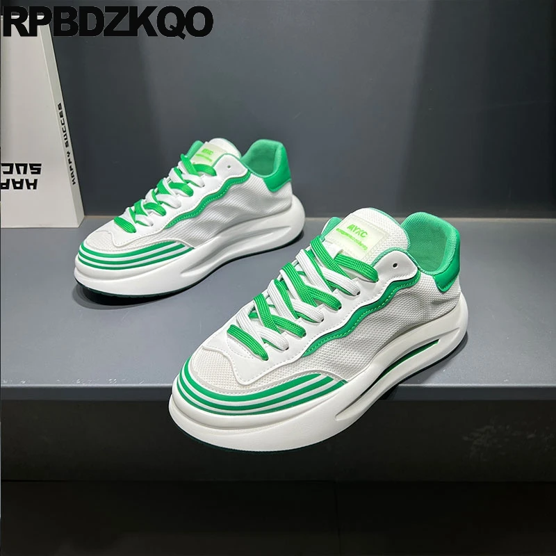 

Сетчатые мужские кроссовки со шнуровкой, трендовые кроссовки для бега с высокой подошвой, толстые дышащие разноцветные спортивные ботинки