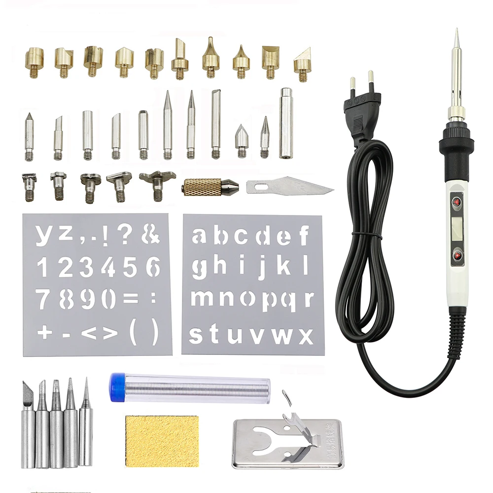

Wood Burning Kit Iron Electric Soldering Welding Carving Embossing Burning Pen Tool Wood Temperature Adjustable Pyrography