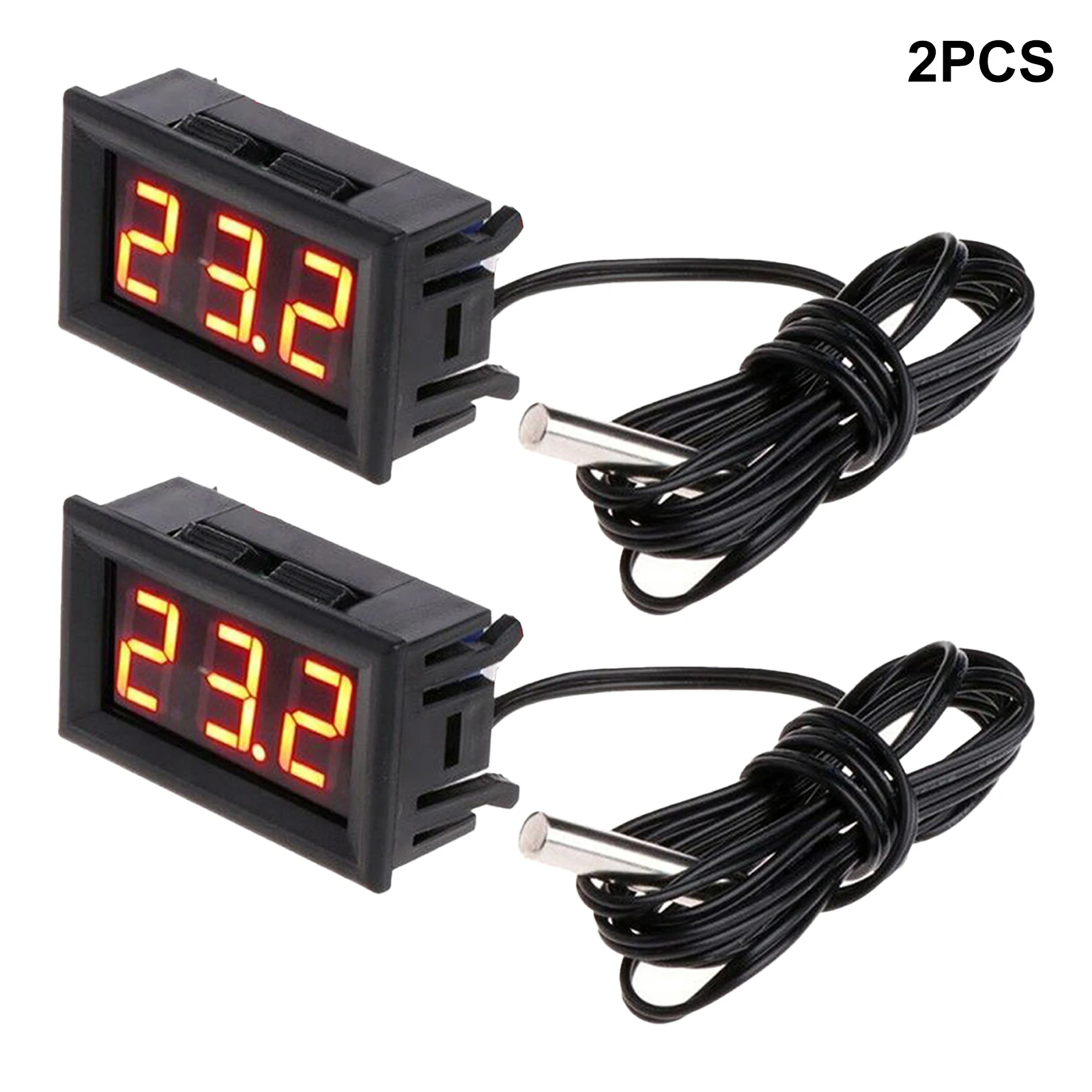 

2PCS Thermometer For Home Appliances Automatic Irrigation LED Display Figital Thermometer DC 12V-50 ~ 110 °C NTC Probe Sensor