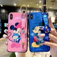 disney mickey mouse stitch minnie phone case band 8 film for iphone 12 pro max iphone 11 13 xxr cartoon pooh screen protector