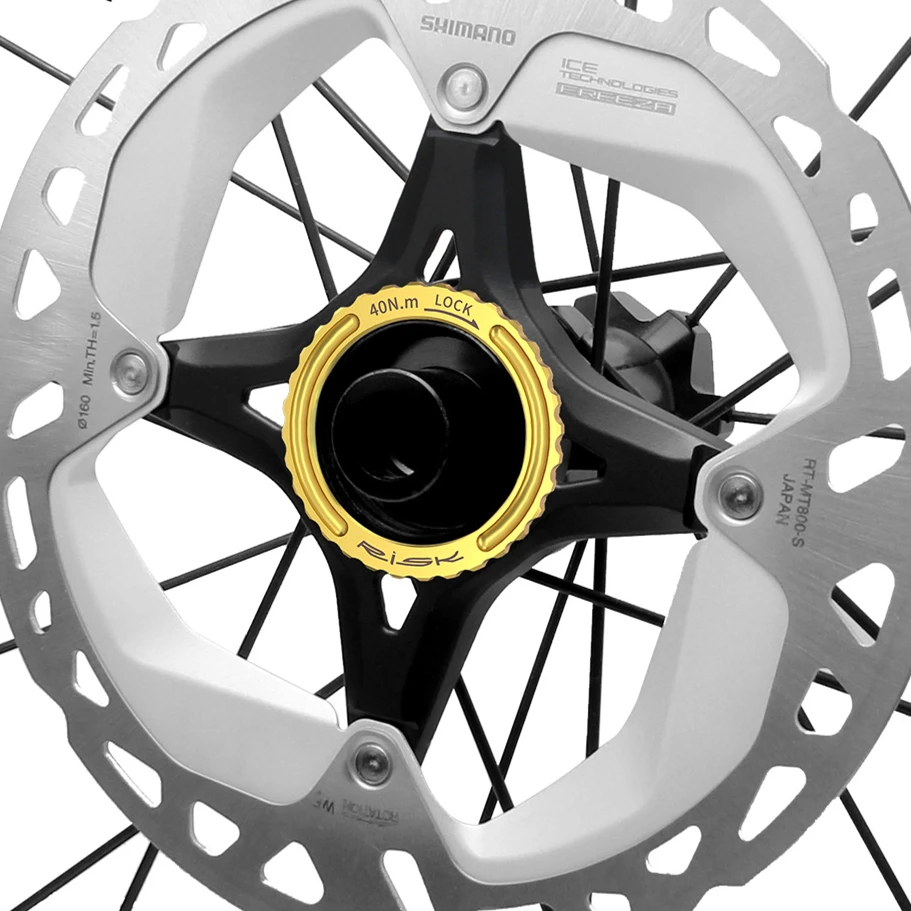Фото 2 шт. титановые стопорные гайки для дисковых тормозов Center Lock M34 x 0.75, совместимые с колесными дисками CP WTO №2