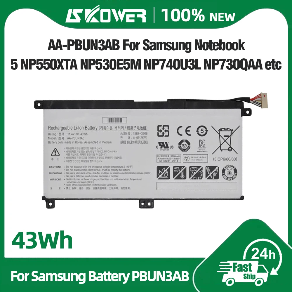 Фото Аккумулятор SKOWER AA-PBUN3AB для ноутбука Samsung NP530E5M NP740U3M NP740U5M 5, AA-PBUN3QB NP550XTA NP300E5K NP730QAA NP800G5M №1