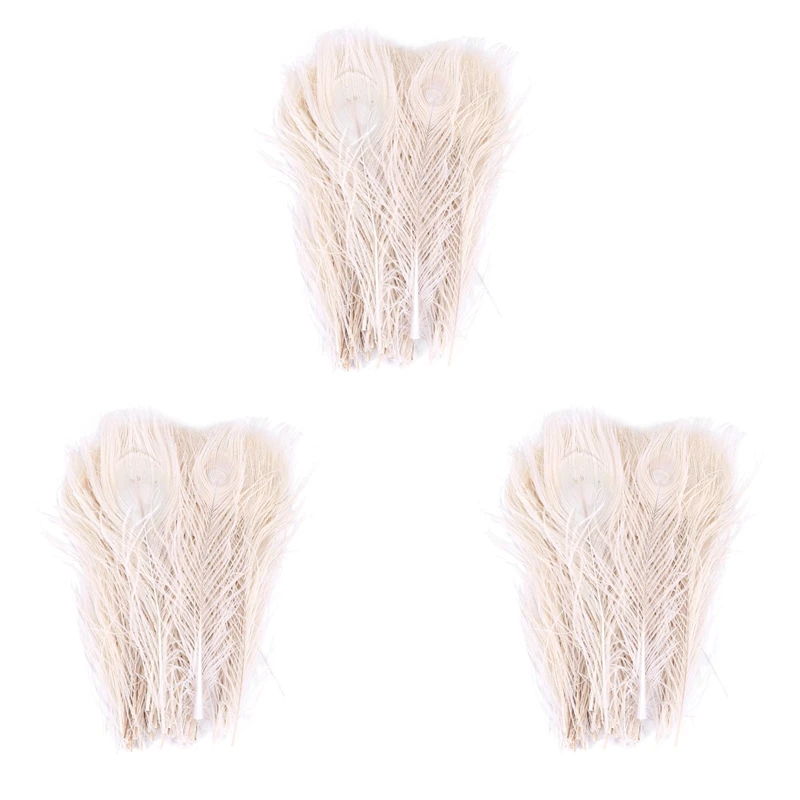 

150 PCS/Natural White Peacock Feathers In The Eye, 10 To 12 Inches Of The Peacock Feather Wedding Decoration