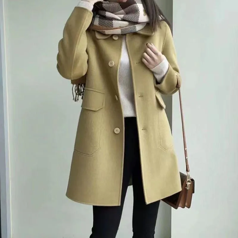 Женская шерстяная куртка в корейском стиле