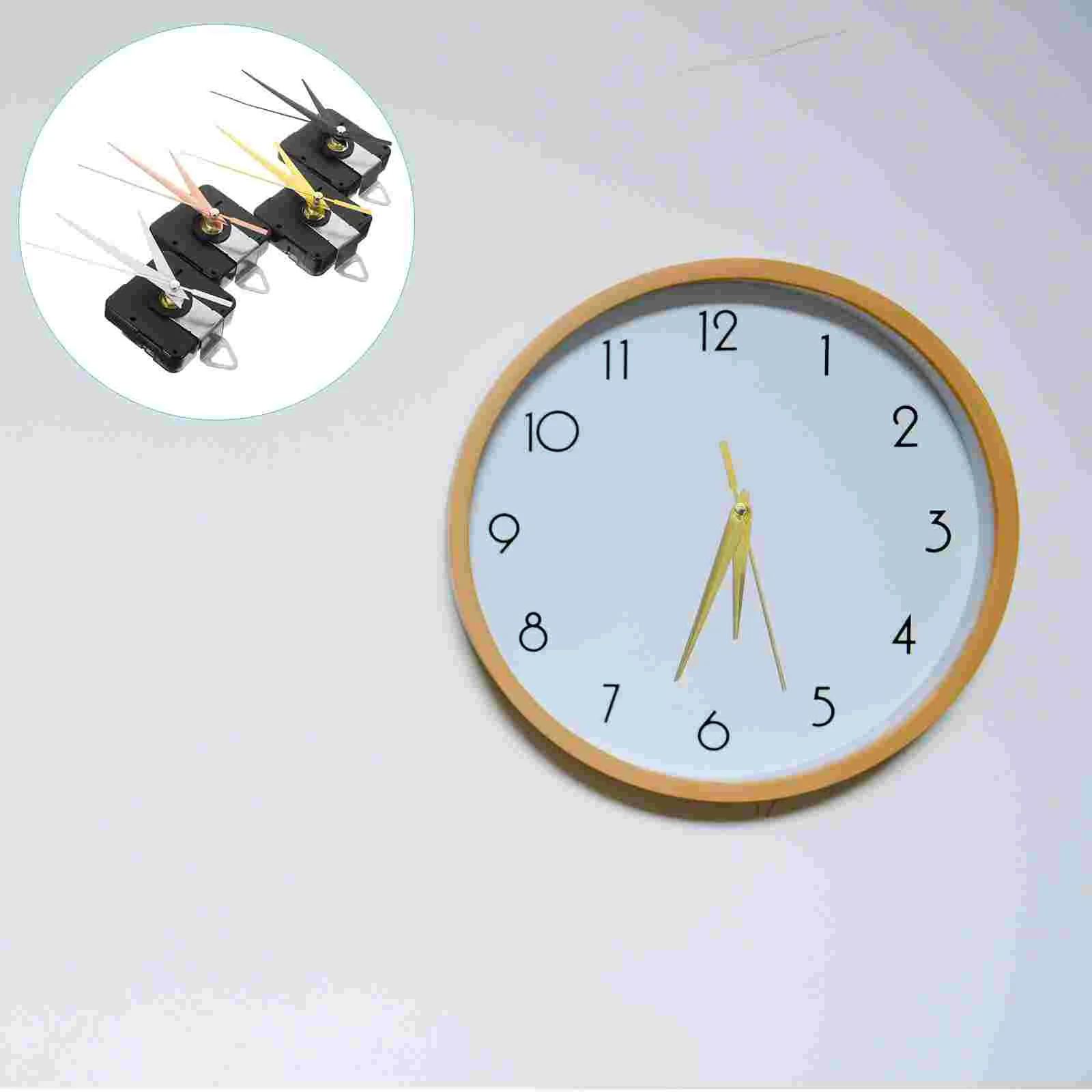 

4 Sets Wall Clock Movement Repair Mechanism Parts Clocks Dial Hands Kit Plastic DIY Replacement Silent