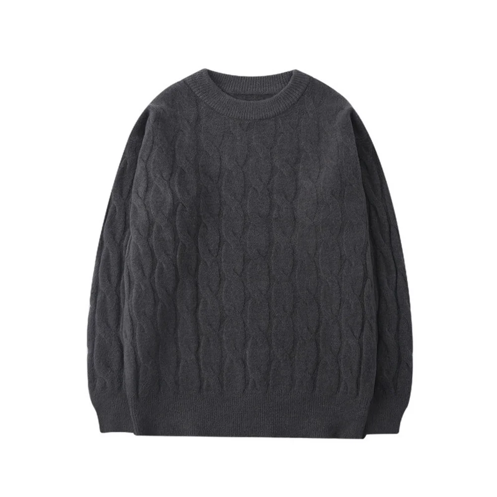 Корейский свитер мужской вязаный сезон осень-зима плотные теплые пуловеры