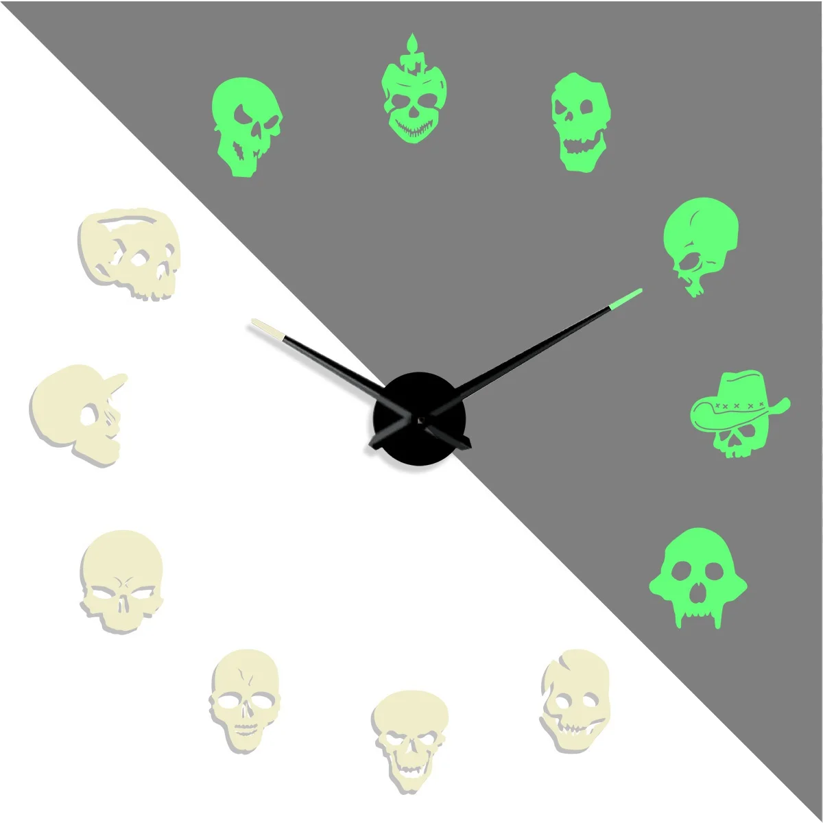 

Самодельные креативные бескаркасные Светящиеся Настенные часы-скелетоны, украшение для дома, современные подарки на Хэллоуин