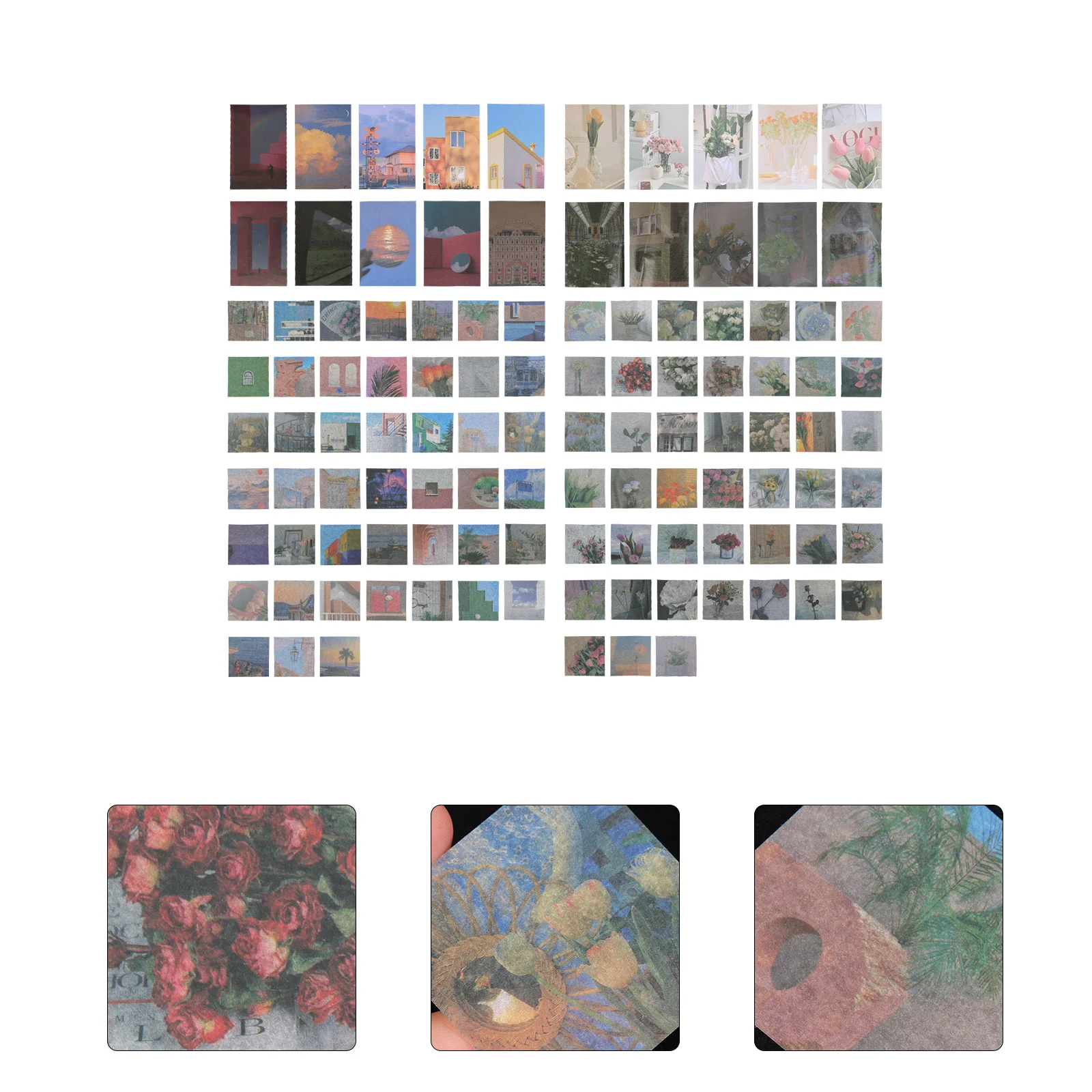 

Stickers Stamp Paper Vintage Washi Sticker Scrapbook Postage Scrap Book Accessories Decorative Diary Flower Tapes Retro Floral