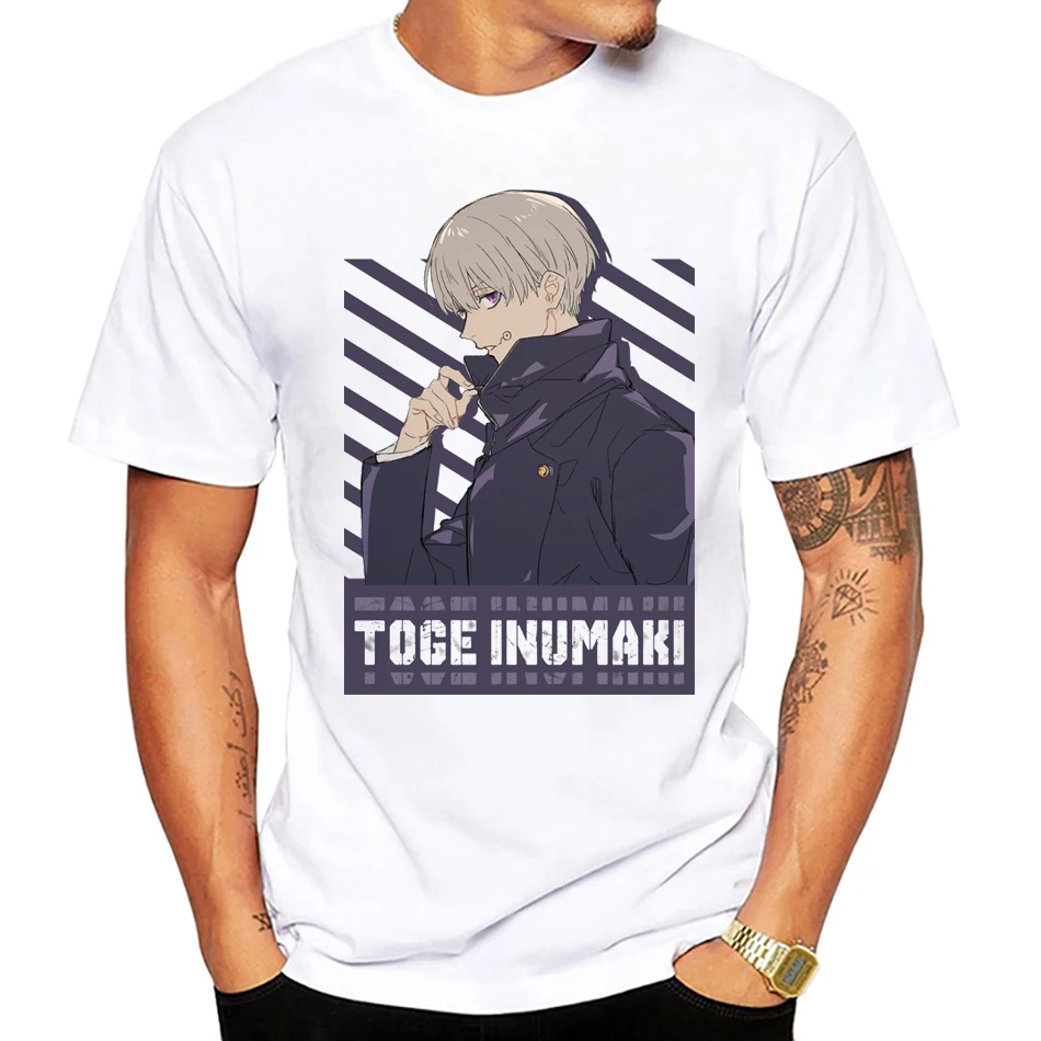 

New Fashion O-Neck Active Personalized Toge Inumaki Print anime design white T Shirt Hip Hop Short Sleeve T Shirts Men