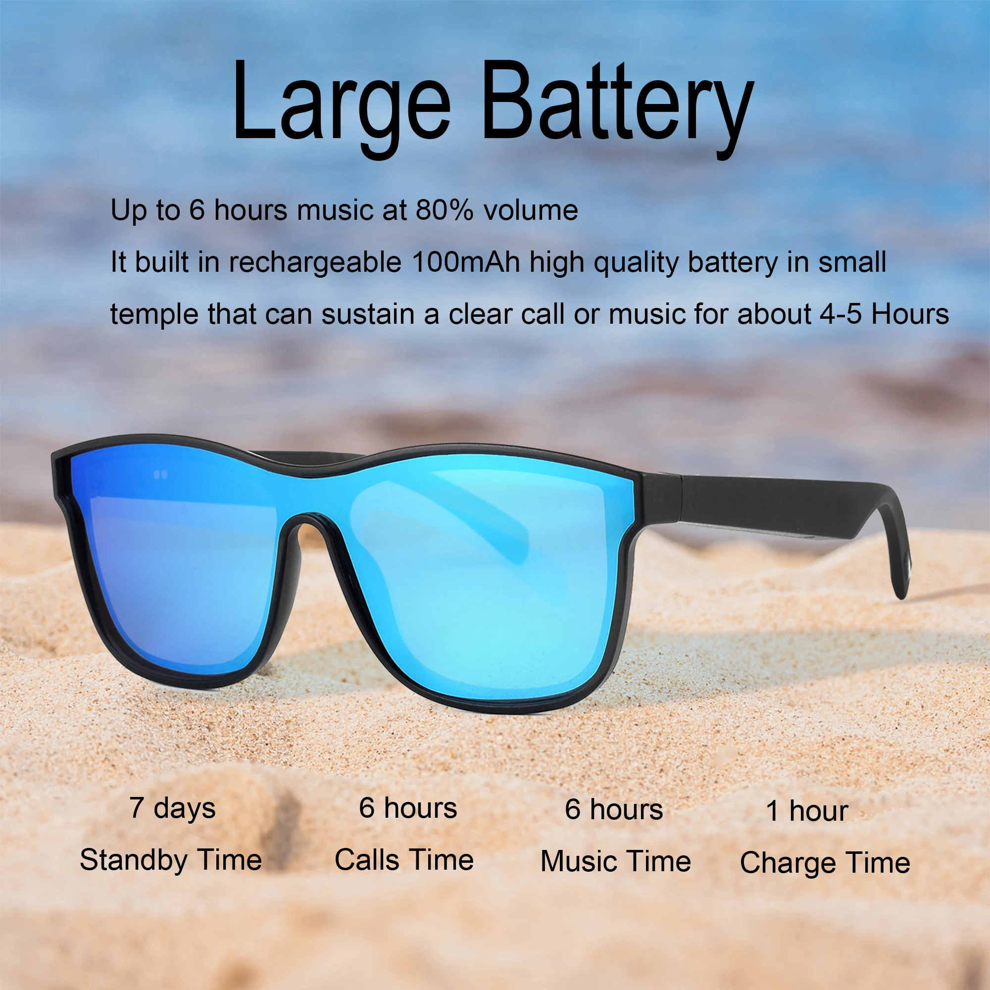 Очки солнцезащитные мужские с поддержкой Bluetooth и функцией громкой связи |