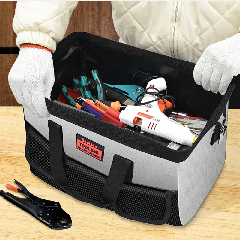 New 13/16/18 Inch Hand Tool Bag 600D Polyester Electrician Bag Tool Organizers Portable Waterproof Tool Storage Bags Suitcase enlarge