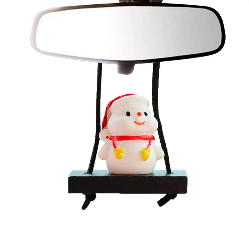 

Подвески для автомобильного зеркала, подвеска в виде качели с мультяшным рисунком Санта-Клауса, снеговика, для окон и дверей