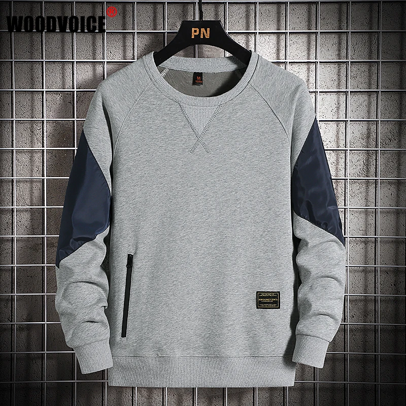 

Мужские свитера с круглым вырезом, топы, новинка 2022, весна-осень, мужские лоскутные хип-хоп свитшоты, свободные худи, мужские повседневные пу...