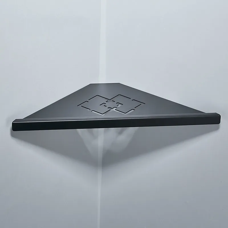 

Настенная угловая полка для ванной черная