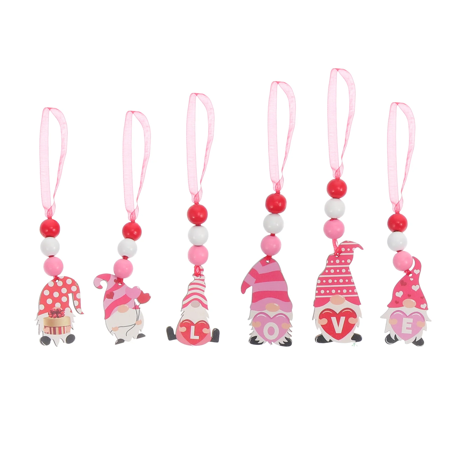 

6pcs DIY Gnome Signs Pendant Valentines Day Ornaments for Tree Gnome Ornament Festival Home Decor