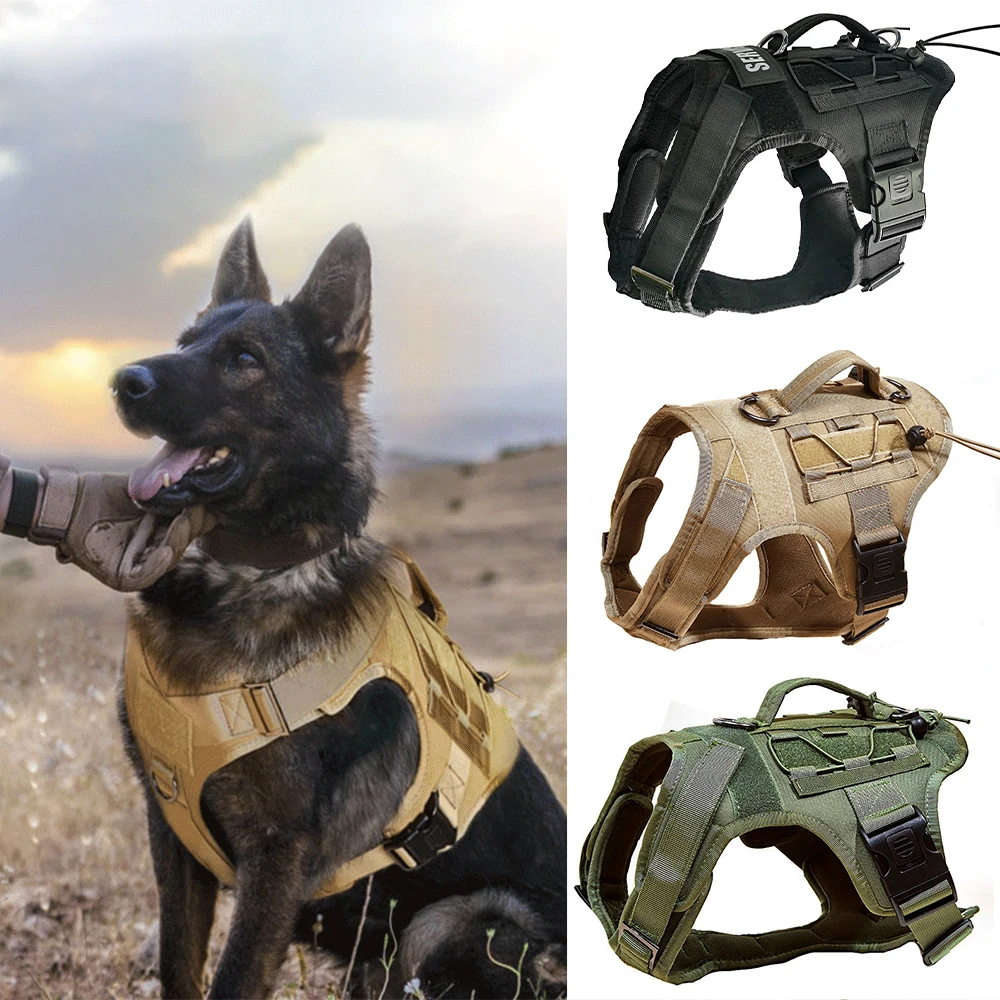 

2022 Tactical Dog Vest Pet Chest Harness Medium Large Dog Training Vest Explosion-Proof Punch Pet Supplies Arnes Perro