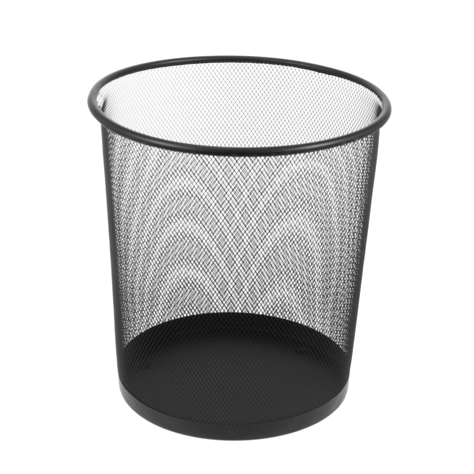 

Can Trash Mesh Waste Garbage Bin Basket Office Metal Wastebasket Round Bedroom Black Recycling Bathroom Wire Container Rubbish