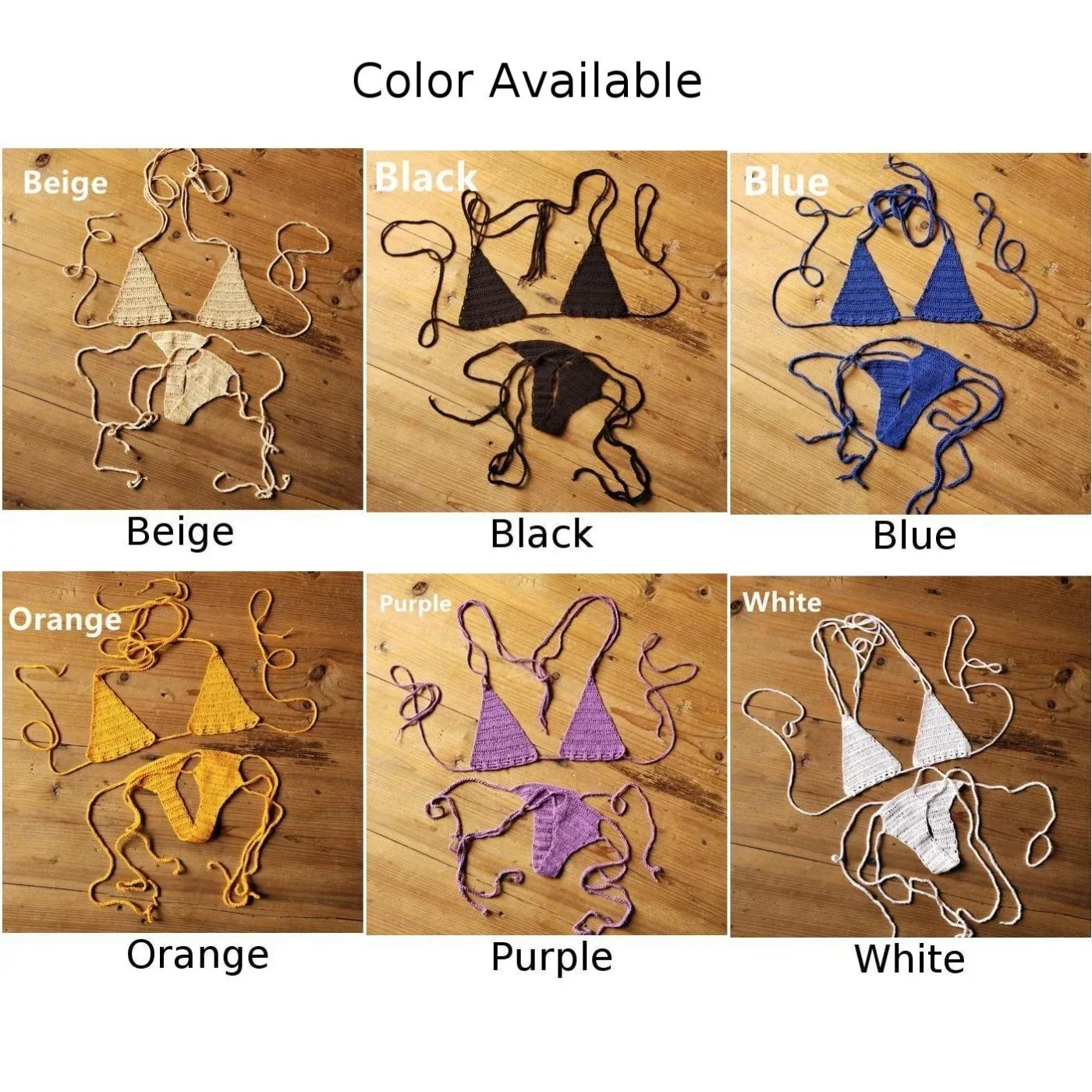 Женский сексуальный комплект бикини крючком пляжный купальник без косточек 2