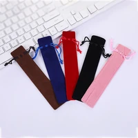 30pcs velvet single pencil bag pen pouch holder pen case with rope office school supplies