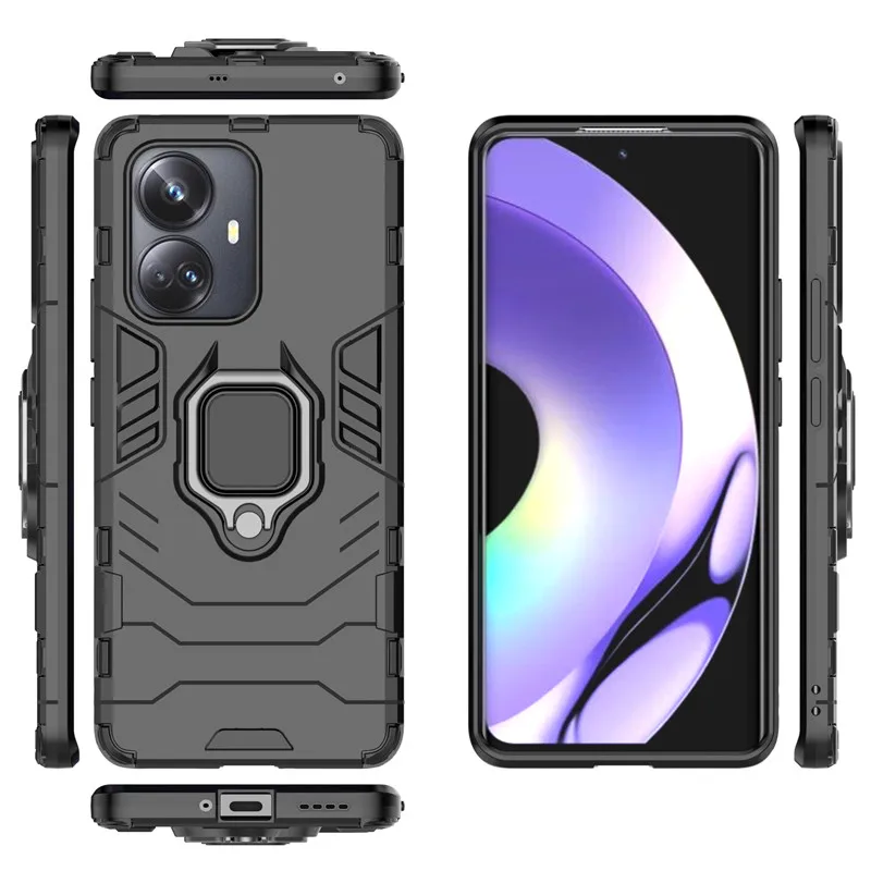 For Realme 10 Pro Plus Case 6.7 inch Hard Armor Finger Ring Protective Bumper For Realme 10 Pro Plus Cover Realme 10 Pro Plus