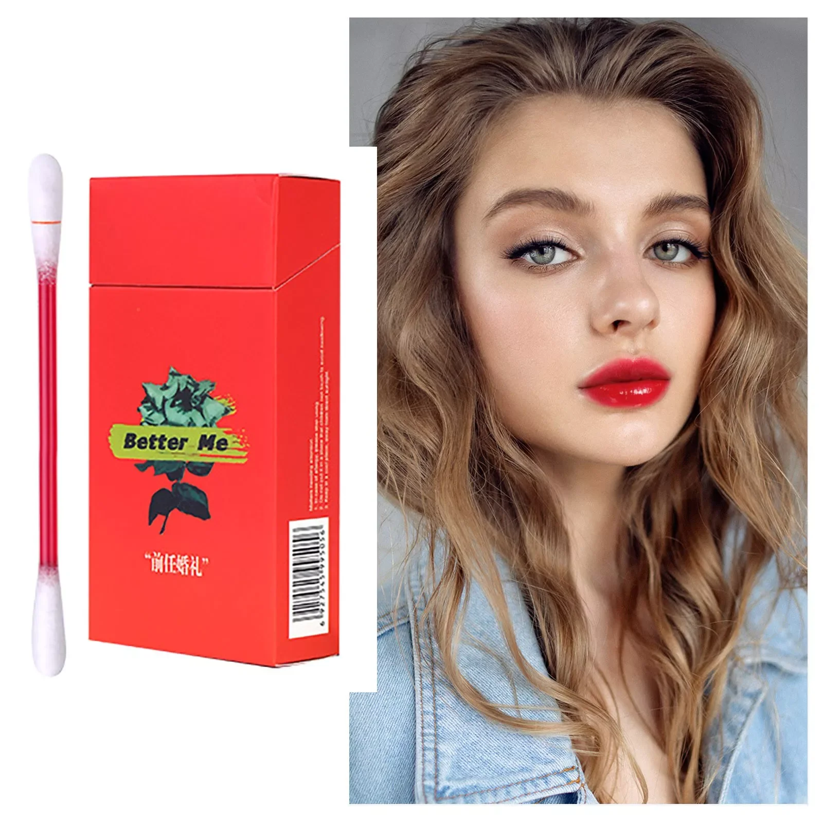 

NEW2023 Tattoo Lipstick Cotton Swabs Waterproof Non Stick Tattoo Lipstick Cotton Swabs Lip Gloss Long Lasting Lip Gloss Cotton S