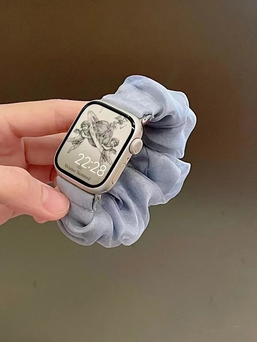 Ремешок эластичный для Apple Watch 42/38 мм 40/44 популярный тканевый браслет из органзы