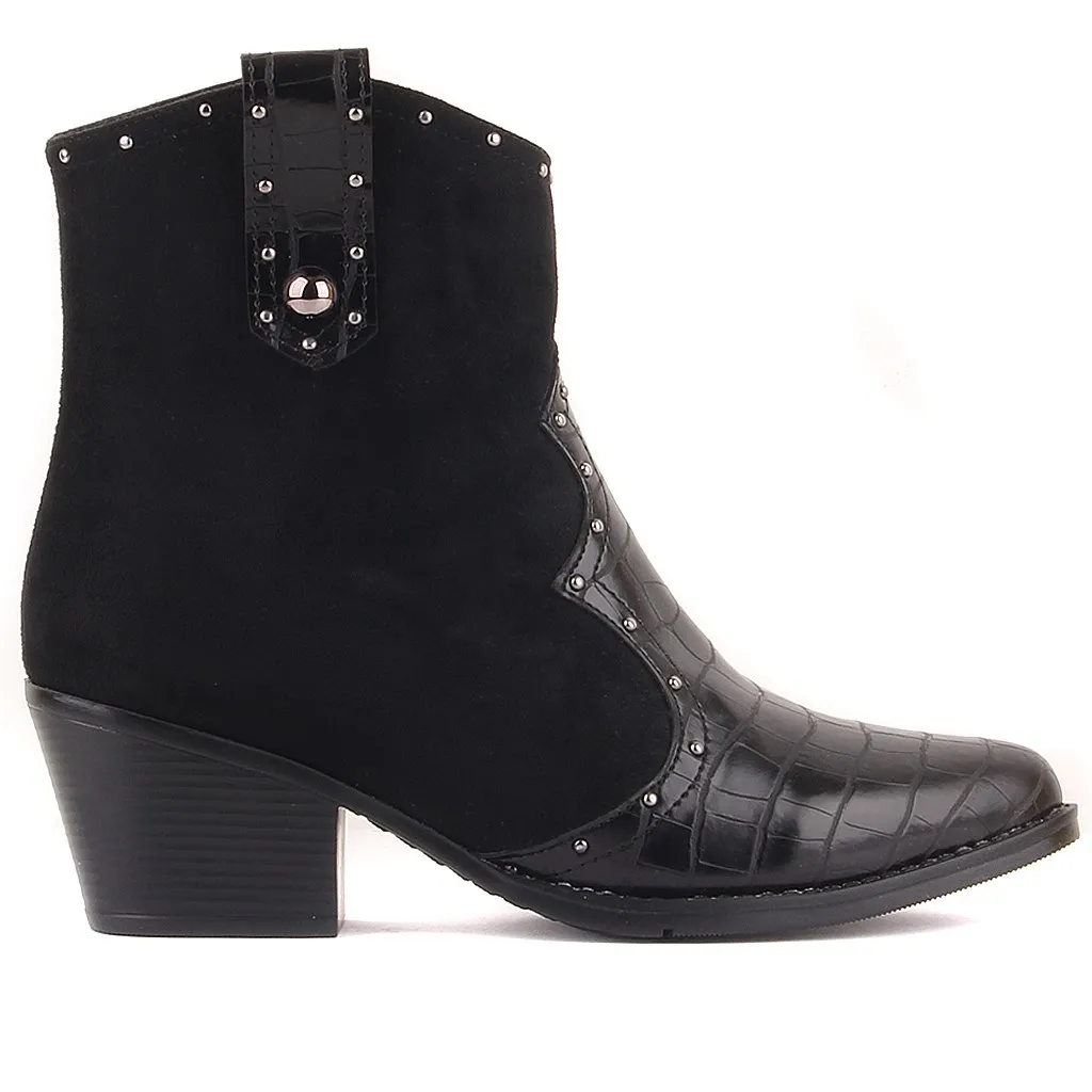 Moxee-Black Color High-Heeled Women 'S Boots