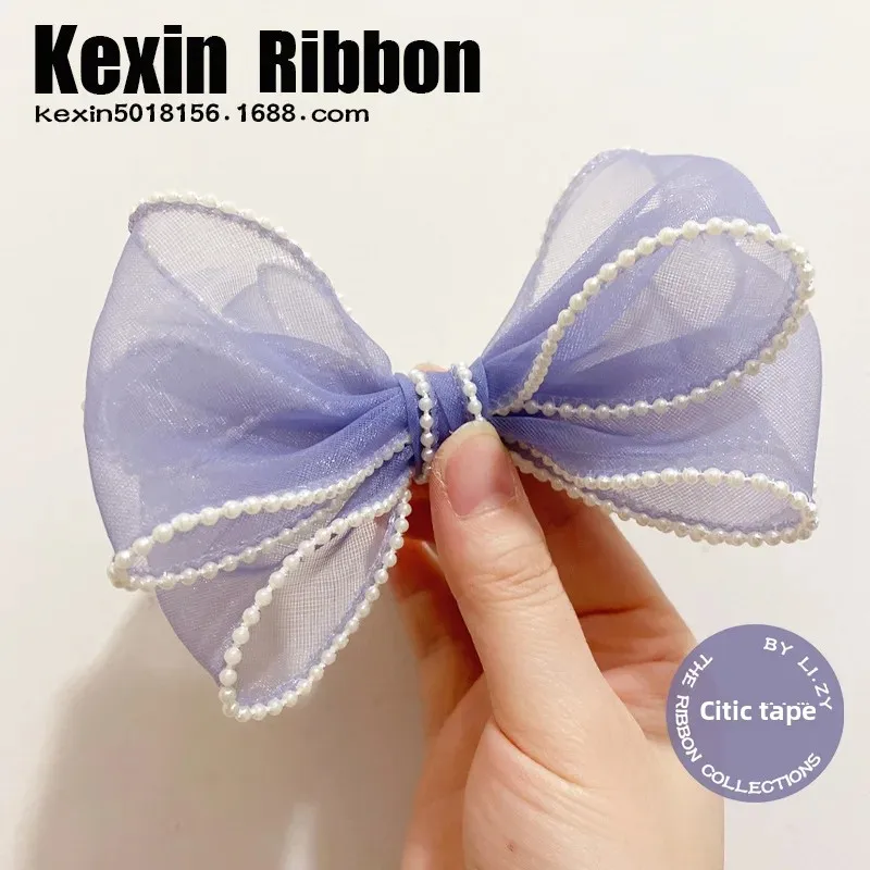 Жемчужные оборки сделай сам аксессуары для волос материал банта 6 см изогнутый