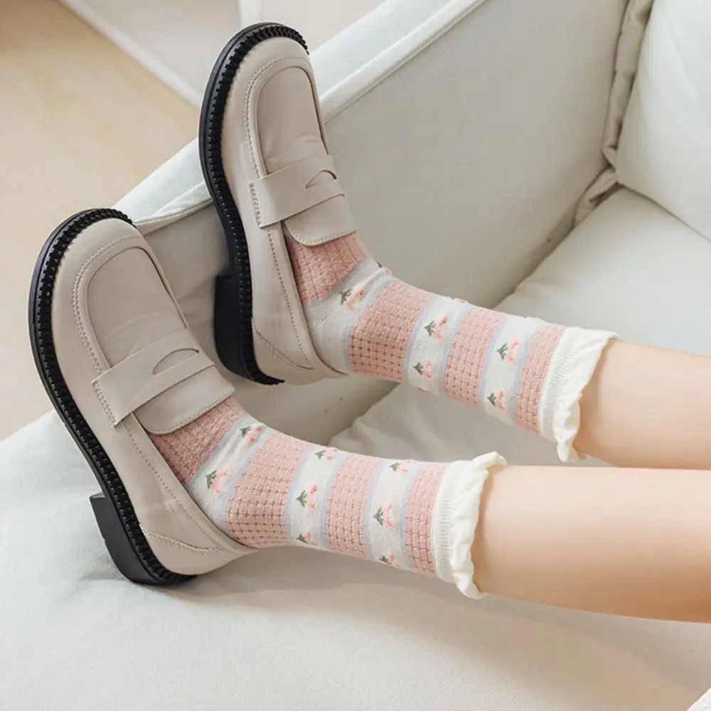 

Sweat-absorbent Wearproof Cartoon Print Hosiery Women Glass Silk Socks Transparent Laciness Socks Korean Style Socks