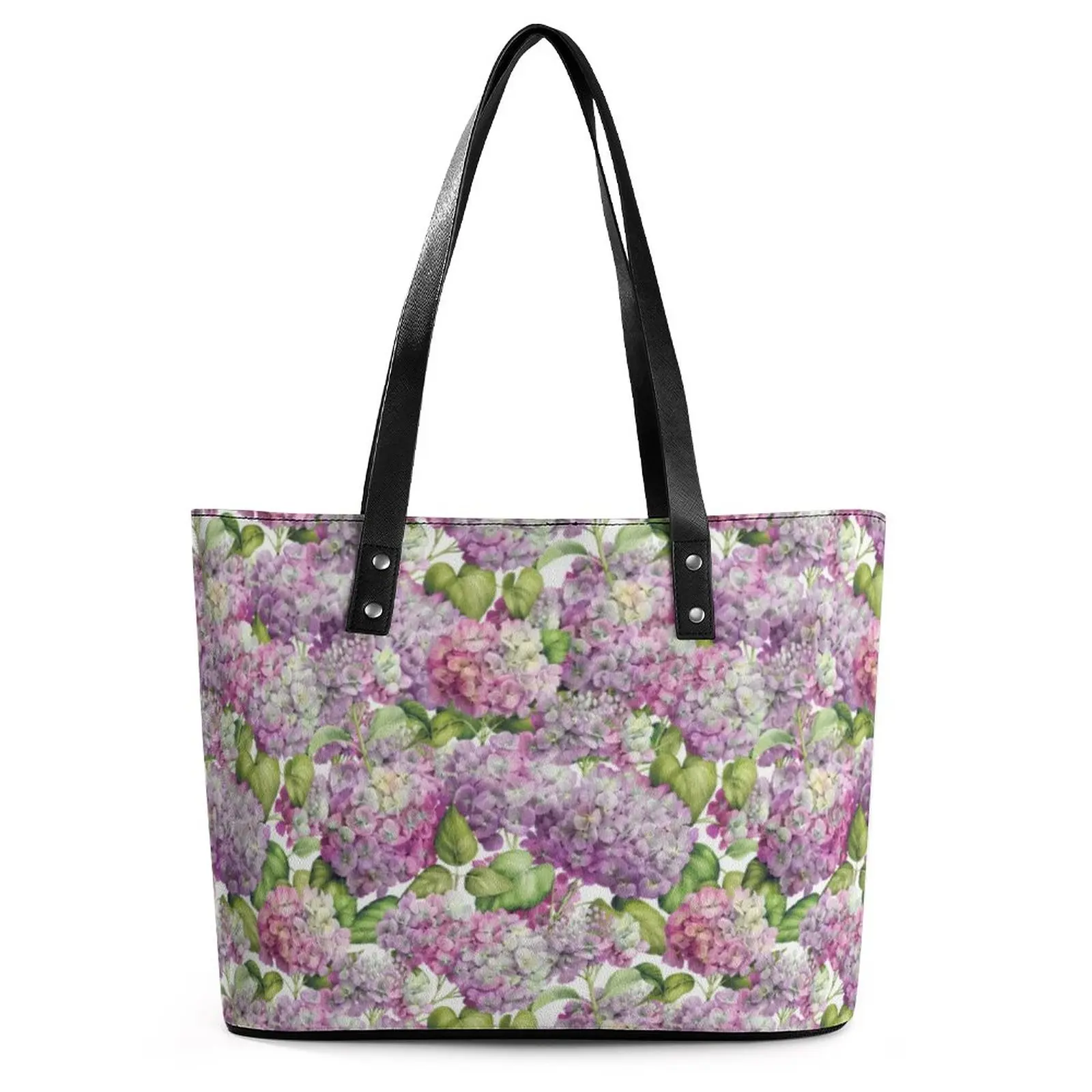 

Цветочные сумочки гортензии, розовая, Лавандовая печать, Женская деловая сумка-тоут с графическим дизайном, современные сумки для покупок