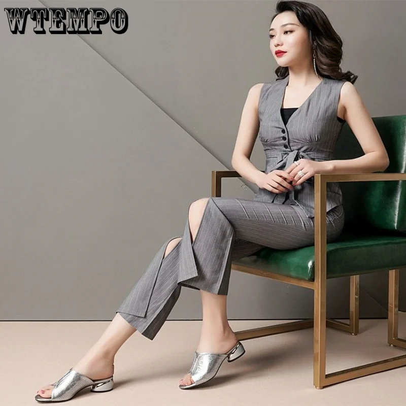 WTEMPO Soft Leather Comfortable Slippers Thick Heels Female High-heeled Sandals Summer Open-toe Antiskid Casual Shoes Wholesale