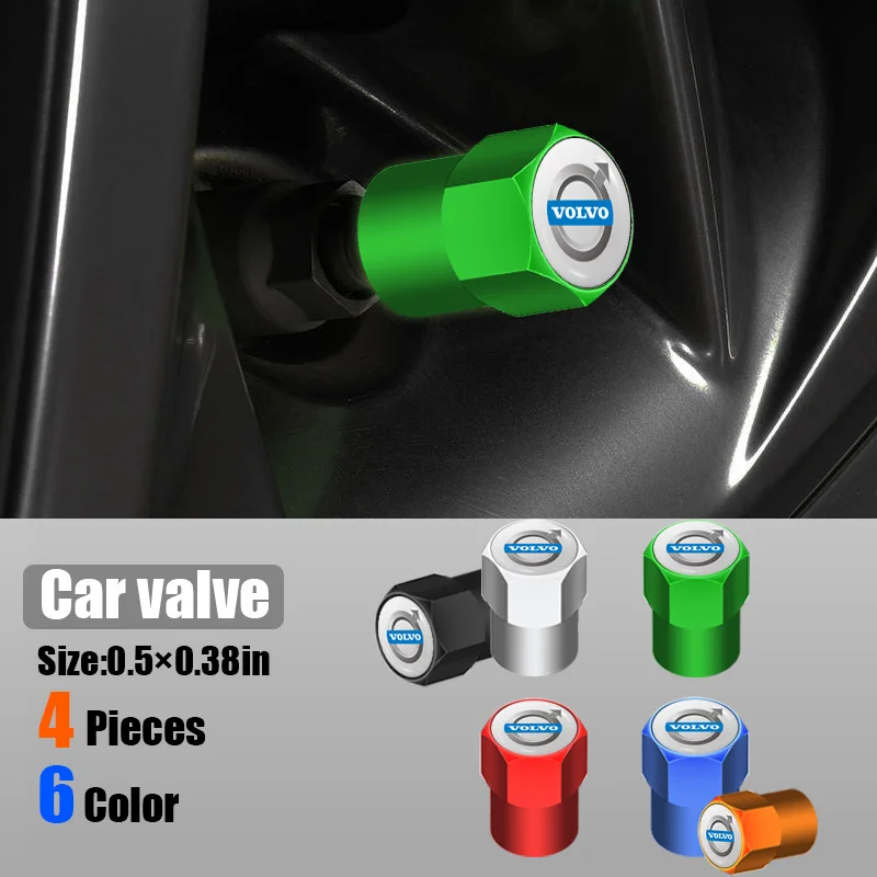 

4Pcs Car Wheel Hub Valve Cap Aluminum Alloy for Volvo V50 Fh Truck S60 S40 Xc70 C30 Xc60 S80 V40 Xc90 Xc40 Truck Car Accessories