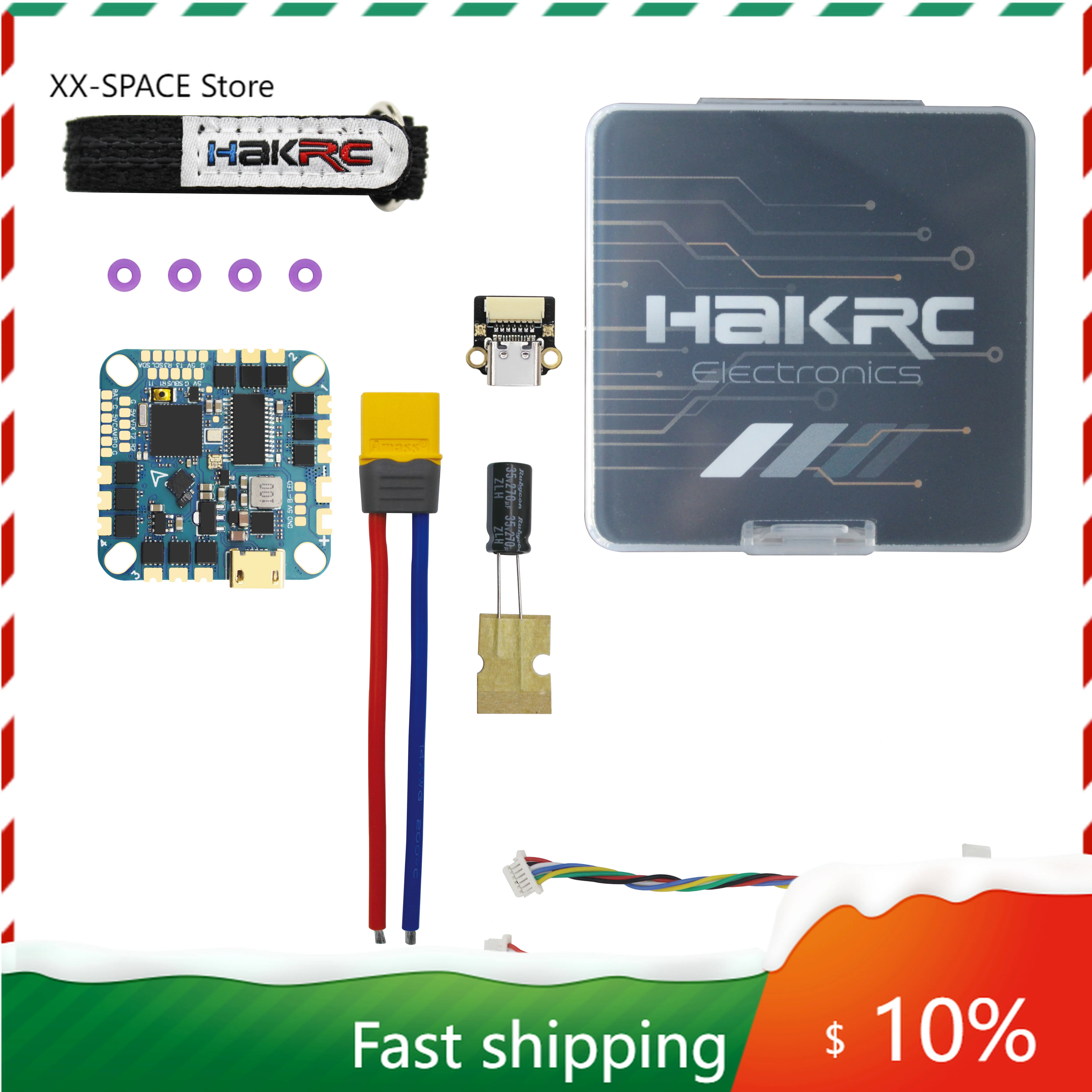 

HAKRC F411 AIO F4126 Flight Controller BLHELI_S 20A/35A ESC Built-in OSD Barometer Current Sensor 2-6S for RC FPV Drone