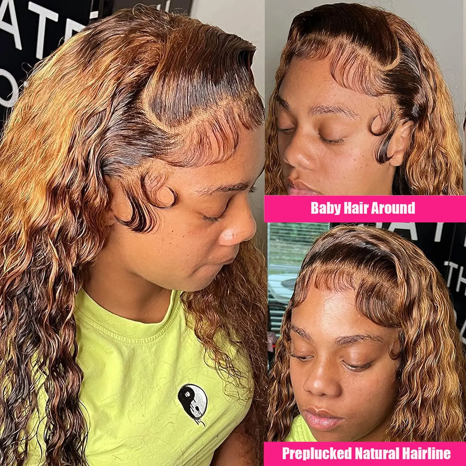 Парик из натуральных волос с эффектом омбре 13X 4 24 дюйма