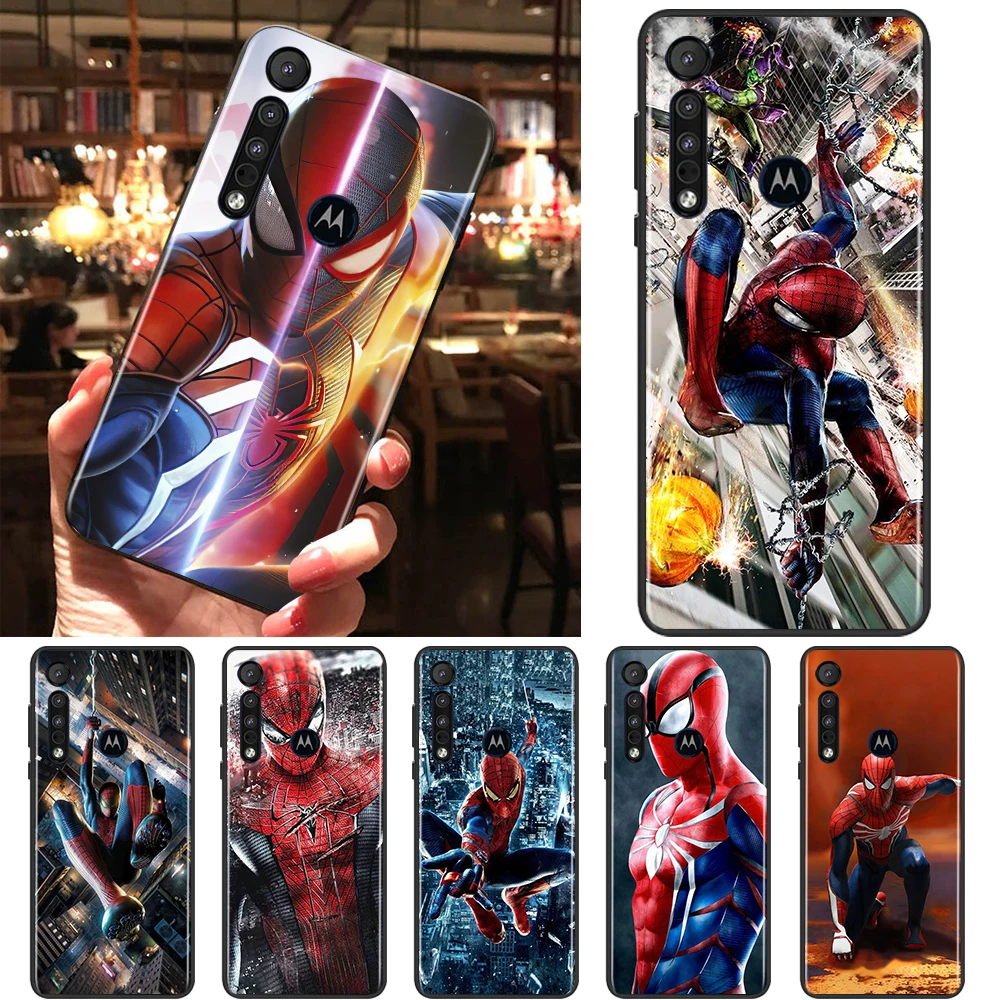 

Marvel Spiderman Art For Motorola Moto G9 G8 E20 E7 E6 One Marco Hyper Fusion Power Lite Edge Plus Black Phone Case Capa Cover