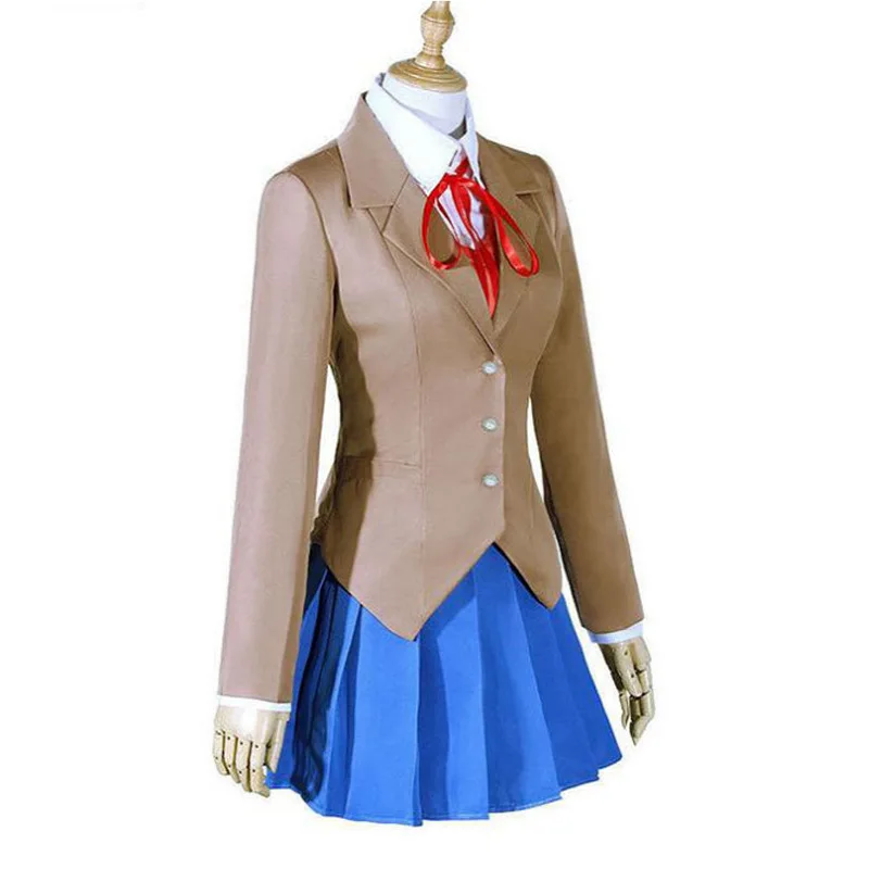 Фото Костюм для косплея по игре Doki Doki Literature Club: Сайори, Юри, Нацуки, Моника. Школьная форма для женщин, на Хэллоуин, карнавал, костюмы JK. №5