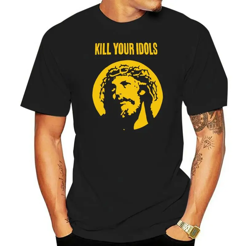 

Новинка, мужская черно-белая футболка с логотипом Kill Your Idols, Классическая дизайнерская футболка