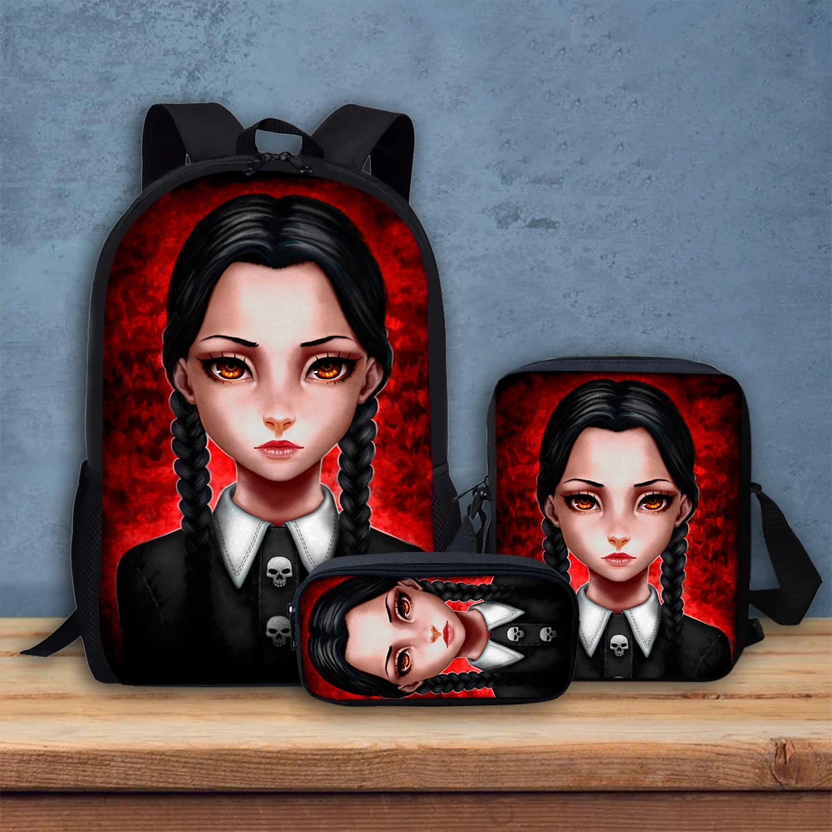 

Cartoon Movie Shoulder Backpack Classic Film Wednesday Brand Design Pencil Case Fashion Casual Study Crossbody Bags Back School